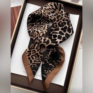 Leopard Print Silk Scarf